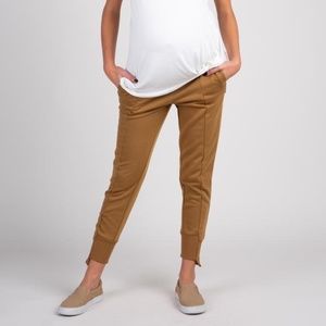 Pinkblush Camel Drawstring Maternity Joggers